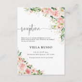 Rosa-Rose-Hochzeitskarten mit rosa Blush-Rose Begleitkarte (Vorderseite)