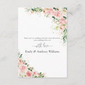 Rosa-Rose-Hochzeitskarten mit rosa Blush-Rose Begleitkarte (Rückseite)