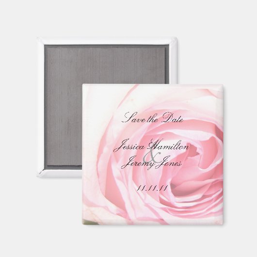 Rosa-Rose-Hochzeitsmagnet-Favoriten Magnet (Vorderseite/Rückseite)