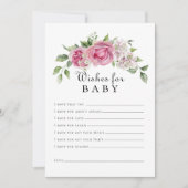 Rosa Rose Hydrangea Blumengestelle Wünsche für Bab Einladung (Vorderseite)