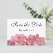 Rosa Rose Hydrangea Save The Date (Stehend Vorderseite)
