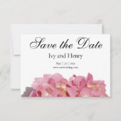Rosa Rose Hydrangea Save The Date (Vorderseite)