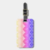 Rosa Rose Ikat Too Pouf Ipanema Gepäckanhänger (Vorderseite vertikal)