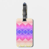 Rosa Rose Ikat Too Pouf Ipanema Gepäckanhänger (Rückseite vertikal)