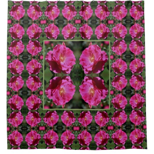 Rosa Rose im Abstrakten Muster Duschvorhang (Vorderseite)