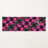 Rosa Rose im Blütenmuster Personalisiert Yogamatte (Vorderseite (Horizontal))