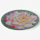 Rosa Rose im Frühling Pappteller (Schrägansicht)