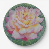 Rosa Rose im Frühling Pappteller (Vorderseite)