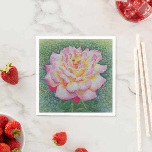 Rosa Rose im Frühling Serviette (Beispiel)