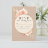 Rosa Rose im Rahmen Botanische Hochzeit RSVP Karte (Stehend Vorderseite)