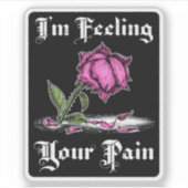 Rosa Rose im verzweifelten weißen Text Aufkleber (Vorderseite)