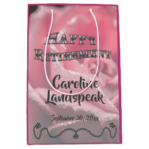 Rosa Rose in Bloom Silver Rahmen glückliche Pensio Mittlere Geschenktüte