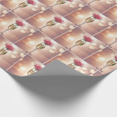 Rosa Rose in Champagnerflut Geschenkpapier (Ecke)