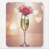 Rosa Rose in Champagnerflut Mousepad (Vorne)