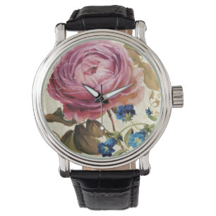 Rosa Rose in der vollen Blüte Armbanduhr