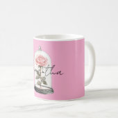 Rosa Rose in Glas Kaffeetasse (VorderseiteRechts)