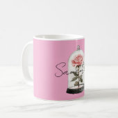 Rosa Rose in Glas Kaffeetasse (Vorderseite Links)