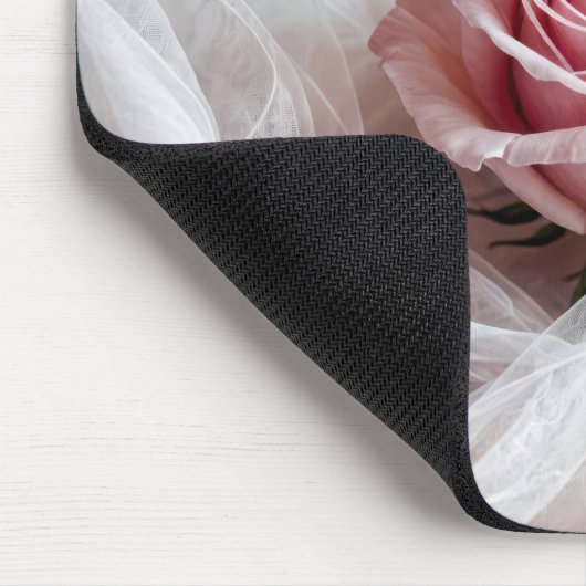 Rosa Rose in Tulle Mousepad (Ecke)