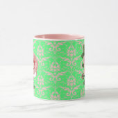 Rosa Rose Initial Vintag Green Pattern Tasse (Zentrum)
