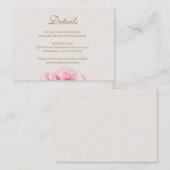 Rosa Rose Ivory Gold Wedding Hotel - Details Begleitkarte (Vorne/Hinten)