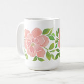 Rosa Rose Kaffeetasse (Vorderseite Links)
