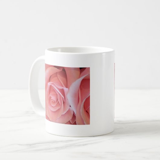 Rosa Rose Kaffeetasse (Vorderseite Links)