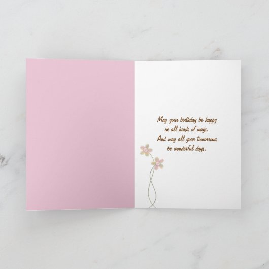 Rosa Rose Karte (Innenseite)