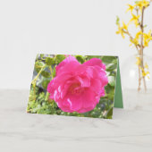 Rosa Rose Karte (Gelbe Blume)