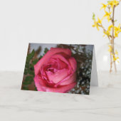 Rosa Rose Karte (Gelbe Blume)