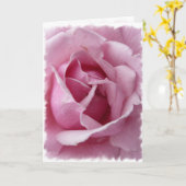 Rosa Rose Karte (Gelbe Blume)