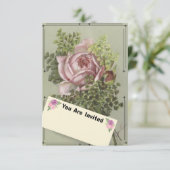 Rosa Rose Karte (Stehend Vorderseite)