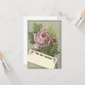 Rosa Rose Karte (Vorderseite/Rückseite Beispiel)