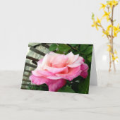 Rosa Rose Karte (Gelbe Blume)