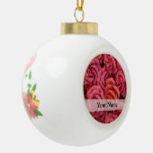 Rosa Rose Keramik Kugel-Ornament (Links)