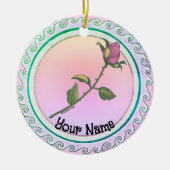 Rosa Rose Keramik Ornament (Vorne)