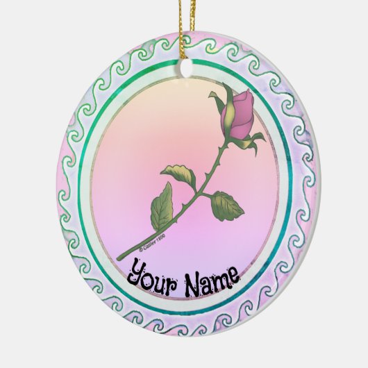 Rosa Rose Keramik Ornament (Links)