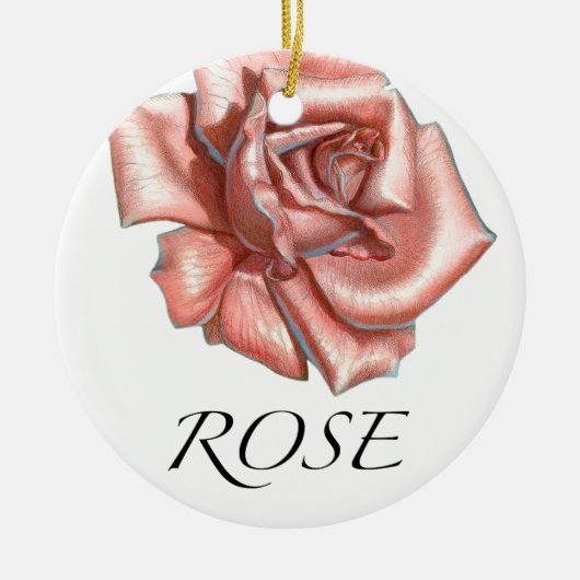 Rosa Rose Keramikornament (Vorne)