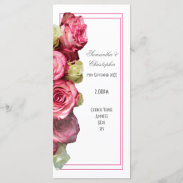 Rosa Rose Kirchenhochzeit Programm
