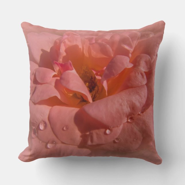 Rosa Rose Kissen (Vorderseite)