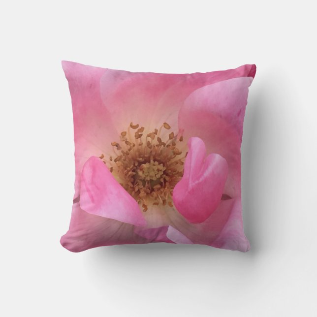 Rosa Rose Kissen (Vorderseite)