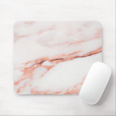 Rosa Rose Kupfer Weiß Graue Marmorplatte Mousepad (Mit Mouse)