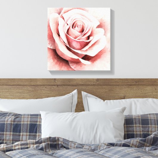 Rosa Rose Leinwanddruck (Insitu (Schlafzimmer))