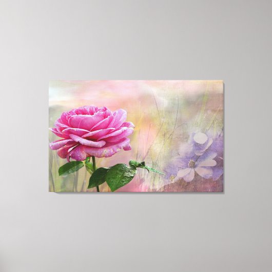 Rosa Rose Leinwanddruck (Vorderseite)