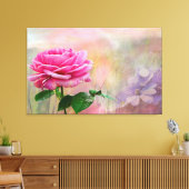 Rosa Rose Leinwanddruck (Insitu (Wohnzimmer))