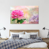 Rosa Rose Leinwanddruck (Insitu (Schlafzimmer))