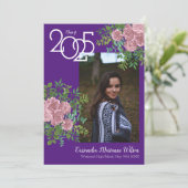 Rosa Rose Lila Foto Abschluss Ankündigung (Stehend Vorderseite)