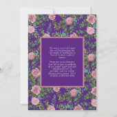 Rosa Rose Lila Foto Abschluss Ankündigung (Rückseite)