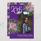 Rosa Rose Lila Foto Abschluss Ankündigung (Vorne/Hinten)