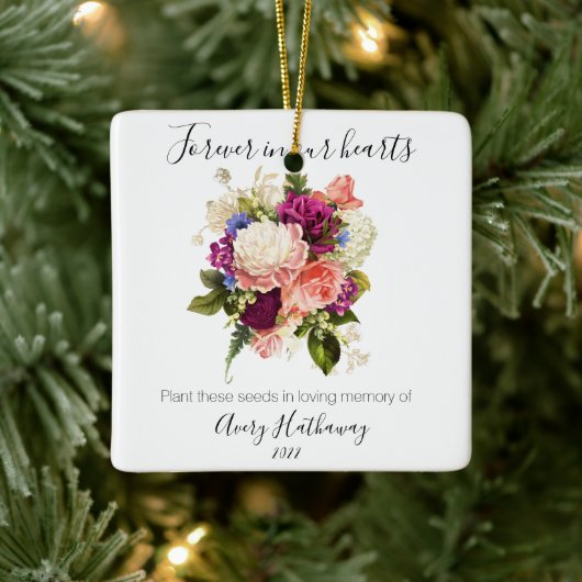 Rosa Rose Lila Orchid Beerdigung Keramikornament (Baum)