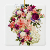 Rosa Rose Lila Orchid Beerdigung Keramikornament (Rückseite)